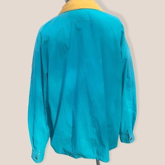 Southwestern Full Zip Track Jacket Lined Windbreaker Teal & Yellow SZ XL - Picture 6 of 8